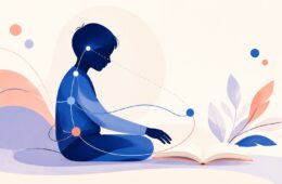Illustrazione di un bambino che organizza postura, sguardo e mani durante l’apprendimento