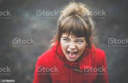 Cute kid with a temper scream