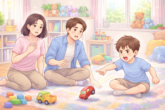 Bambino che non condivide i giochi