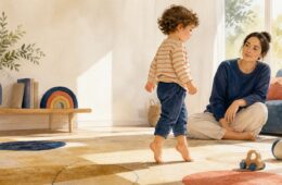 Bambino che cammina sulle punte